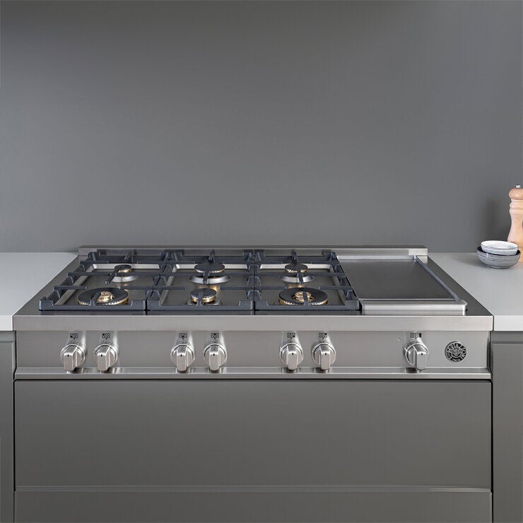 Bertazzoni Parrilla de Gas 48" 6 Quemadores y Plancha Bertazzoni Parrilla de Gas 48" 6 Quemadores y Plancha