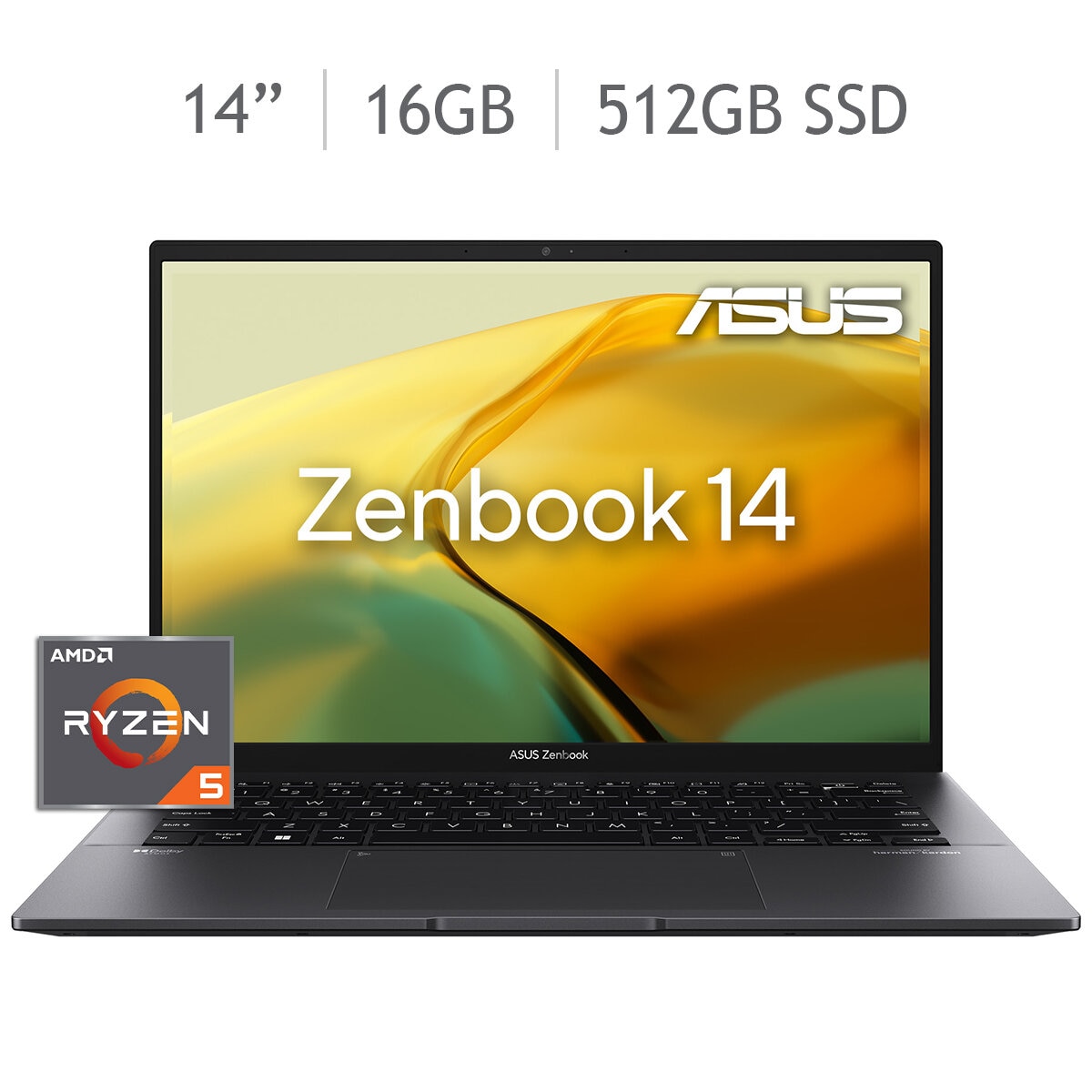 ASUS Zenbook 14 Laptop Thin & Light 14" 2.5K AMD Ryzen 5 16GB 512GB SSD