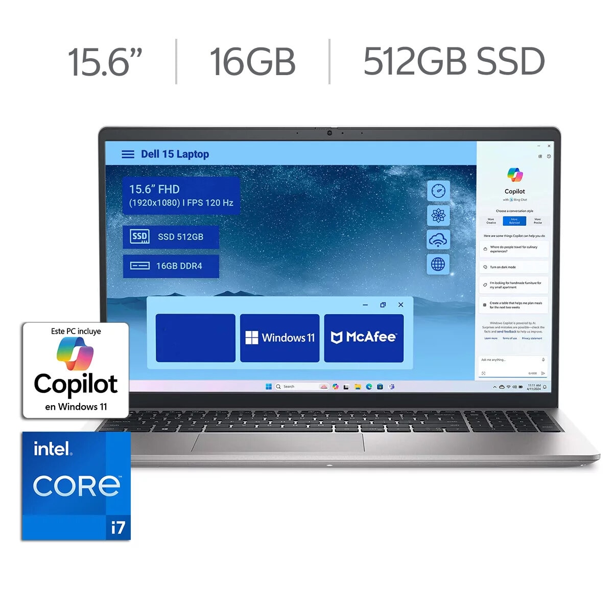 DELL Laptop 15 15.6" Full HD Intel Core i7 16GB 512SSD DELL Laptop 15 15.6" Full HD Intel Core i7 16GB 512SSD