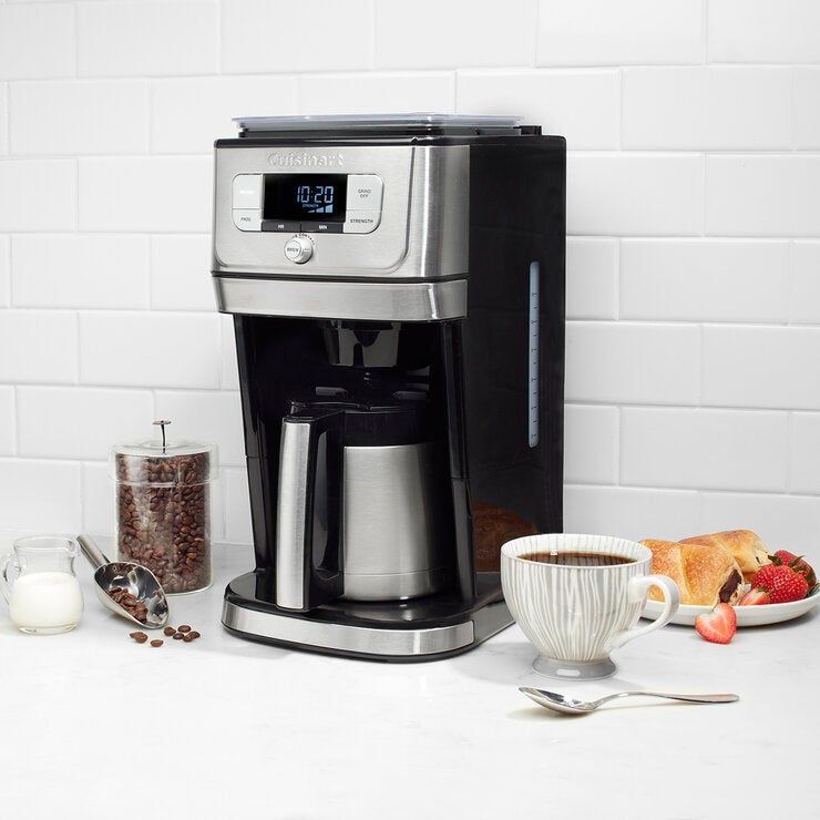 Cuisinart, Cafetera con molino integrado para 10 tazas con jarra de acero Cuisinart, Cafetera con molino integrado para 10 tazas con jarra de acero