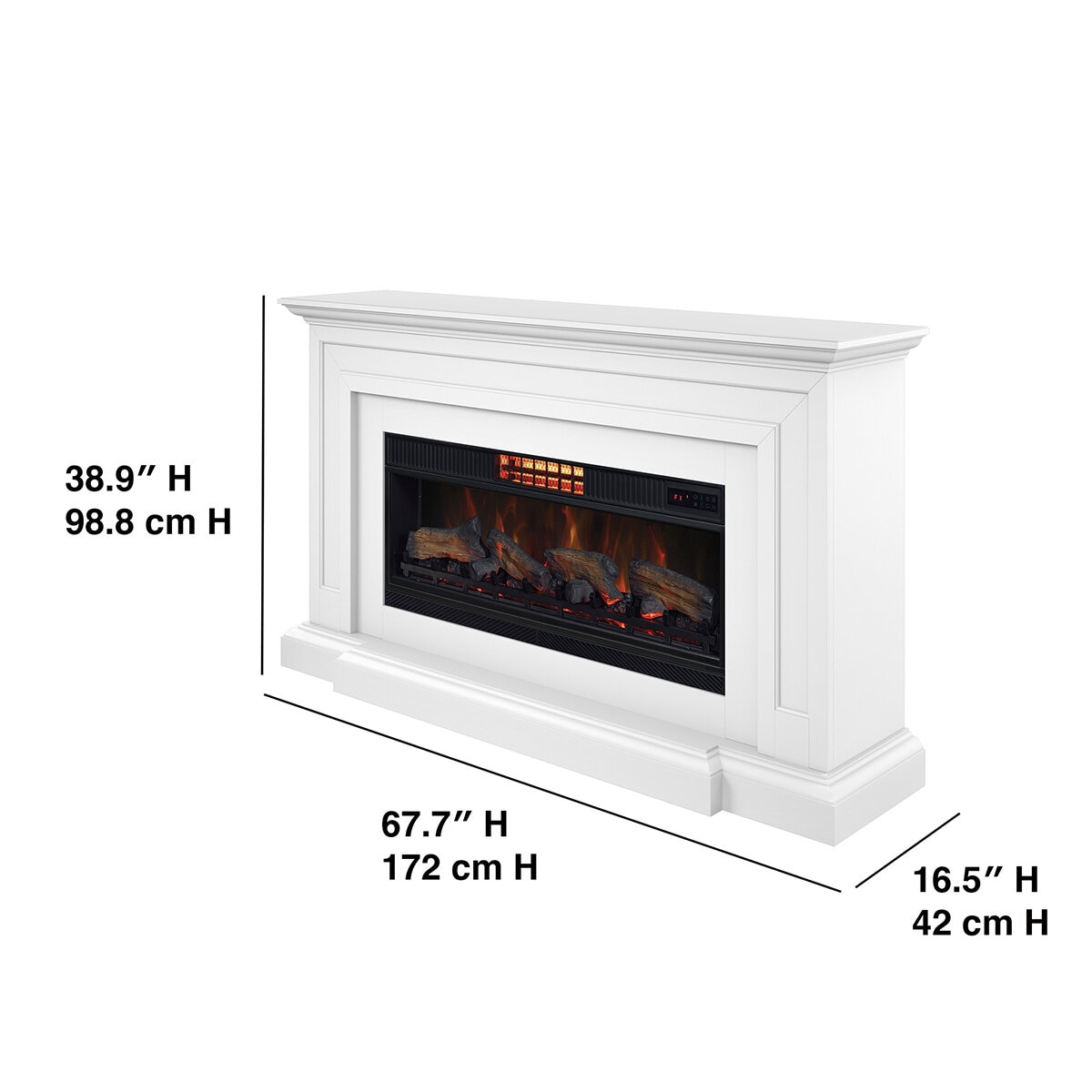 Tresanti Consola de TV Gwendolyn con Chimenea Eléctrica y Ventilador 2 en 1