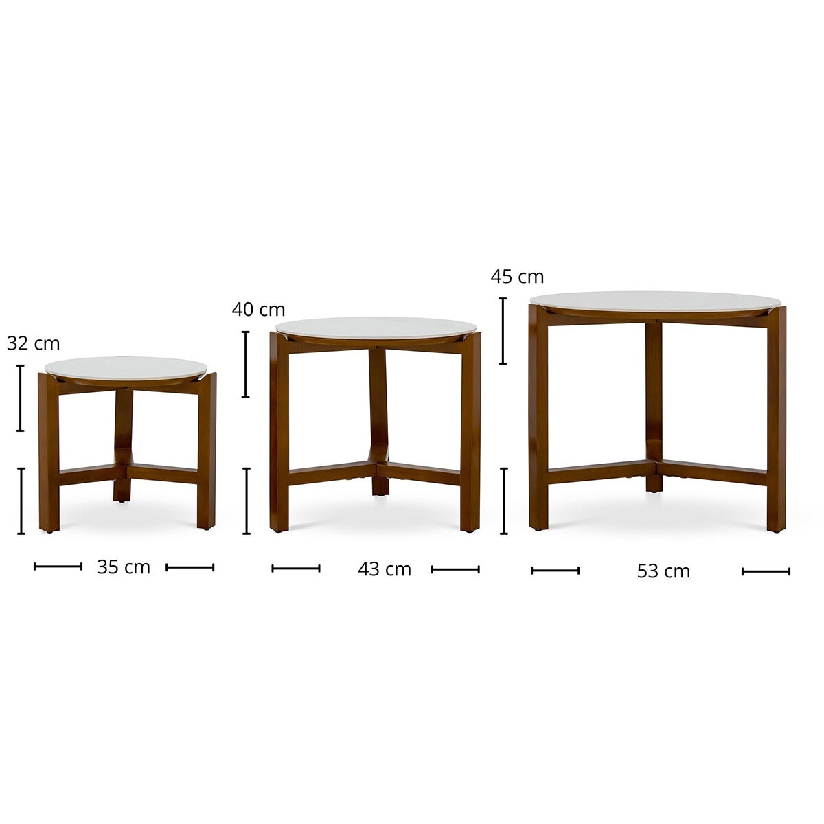 Tamarindo, Nido, Set de 3 Mesas Tamarindo, Nido, Set de 3 Mesas