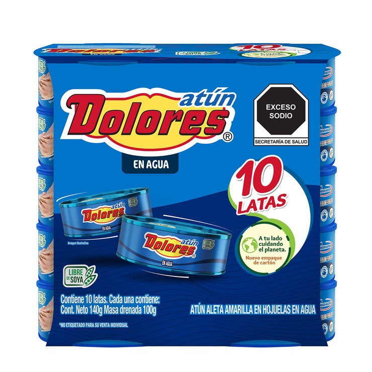 Dolores Atún en Agua 10 pzas de 140 g Dolores Atún en Agua 10 pzas de 140 g