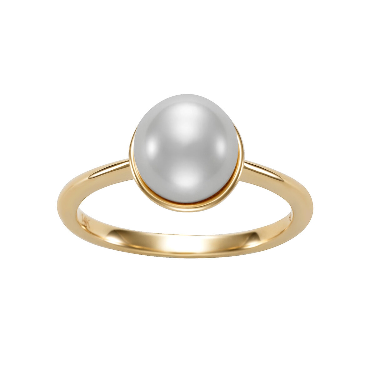 Anillo de Perla Cultivada, Oro Amarillo de 14K Anillo de Perla Cultivada, Oro Amarillo de 14K