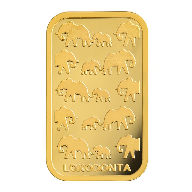 Lingote de Oro 1 oz RAND Elefantes Africanos Lingote de Oro 1 oz RAND Elefantes Africanos