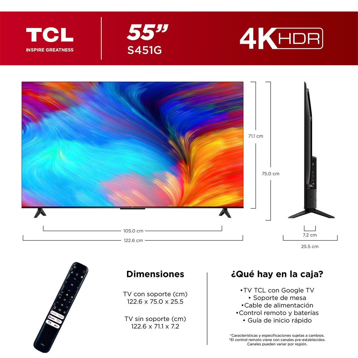 TCL Pantalla 55" 4K UHD Google TV TCL Pantalla 55" 4K UHD Google TV