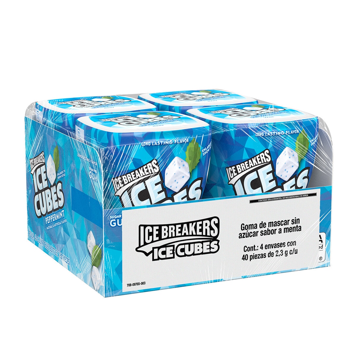 Ice Breakers Ice Cubes Goma de Mascar sin Azúcar Sabor Menta 4/40 pzas