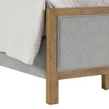 Henredon, Cama Queen con Tapizado de Tela Gris