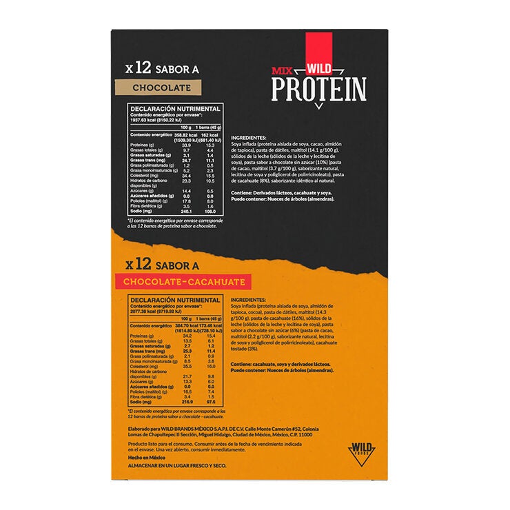 Wild Protein Barras de Proteína con Chocolate 1.08 kg Wild Protein Barras de Proteína con Chocolate 1.08 kg