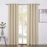 SUN + BLK Cortinas Con Bloqueo Total de Luz 132 cm x 213 cm BEIGE 