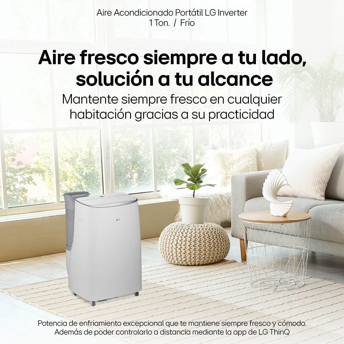 LG Aire Acondicionado Portátil Inverter con Wi-Fi, Solo Enfriamiento, 12,000 BTU, 115V LG Aire Acondicionado Portátil Inverter con Wi-Fi, Solo Enfriamiento, 12,000 BTU, 115V