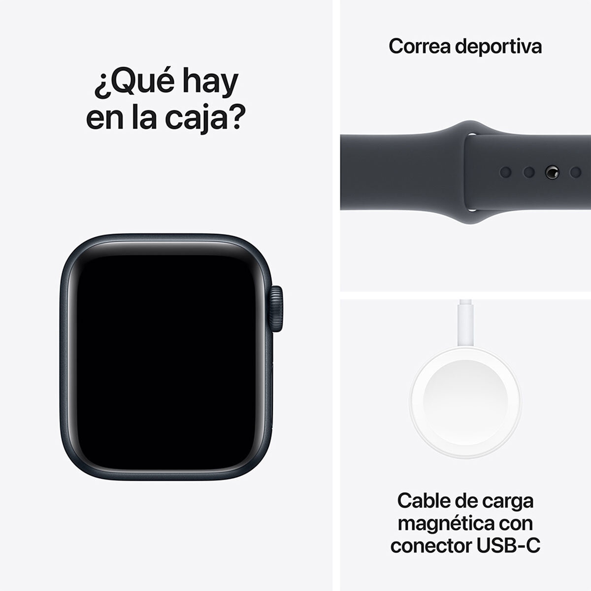 Apple Watch SE (GPS) Caja de aluminio medianoche 40mm con Correa deportiva medianoche S/M