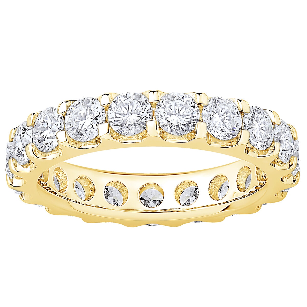 Anillo de Eternidad, 3.00ctw Diamantes, Oro Amarillo de 14K