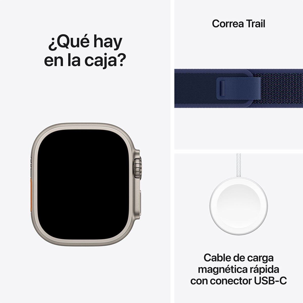 Apple Watch Ultra 2 (GPS + Cellular) Caja de titanio natural 49mm con Correa Trail Azul