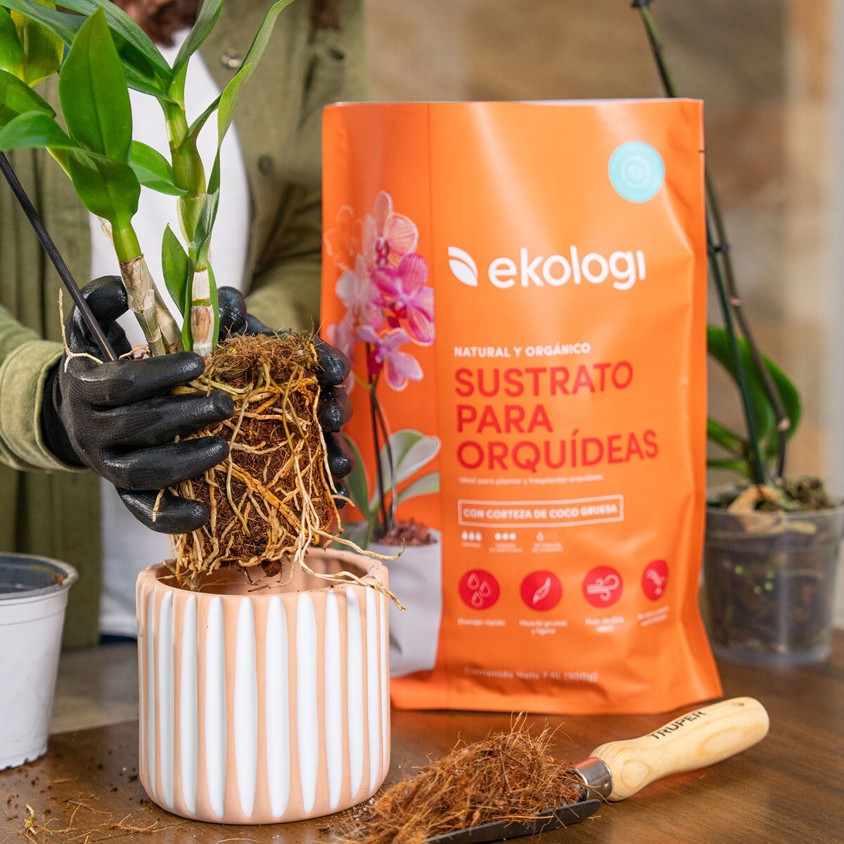 Ekologi, Sustrato para Orquideas 2 piezas de 900g Ekologi, Sustrato para Orquideas 2 piezas de 900g