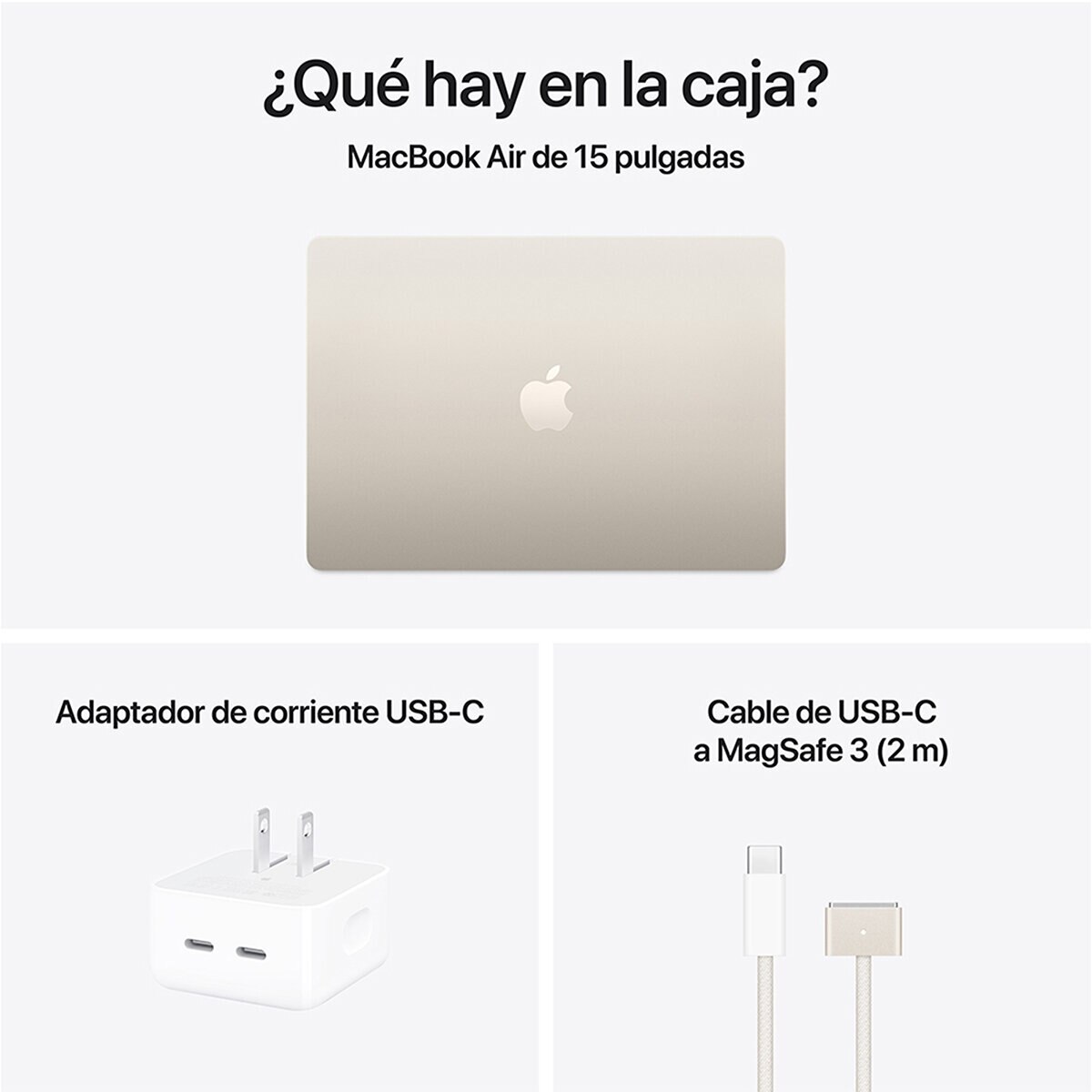 Apple MacBook Air 15" Chip M4 512GB Blanco Estelar Apple MacBook Air 15" Chip M4 512GB Blanco Estelar