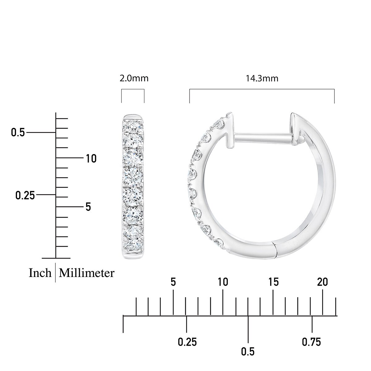 Aretes, Arracadas de Diamantes 0.35ctw, Oro Blanco 14K Aretes, Arracadas de Diamantes 0.35ctw, Oro Blanco 14K