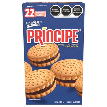 Marinela Galletas Príncipe con Relleno Sabor Chocolate 22/84 g Marinela Galletas Príncipe con Relleno Sabor Chocolate 22/84 g