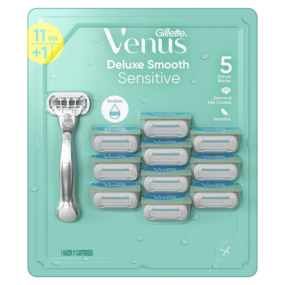 Gillette Venus Deluxe Smooth Sensitive Rastrillo para Afeitar Desechable 11 pzas