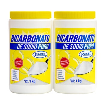 racel bicarbonato de sodio 2 botes de 1 kg c/u