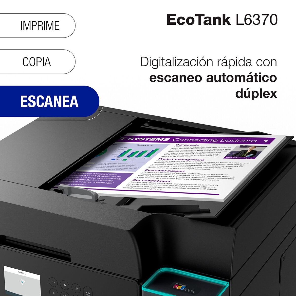 Epson EcoTank L6370 Impresora Multifuncional a color Wifi y Duplex Epson EcoTank L6370 Impresora Multifuncional a color Wifi y Duplex