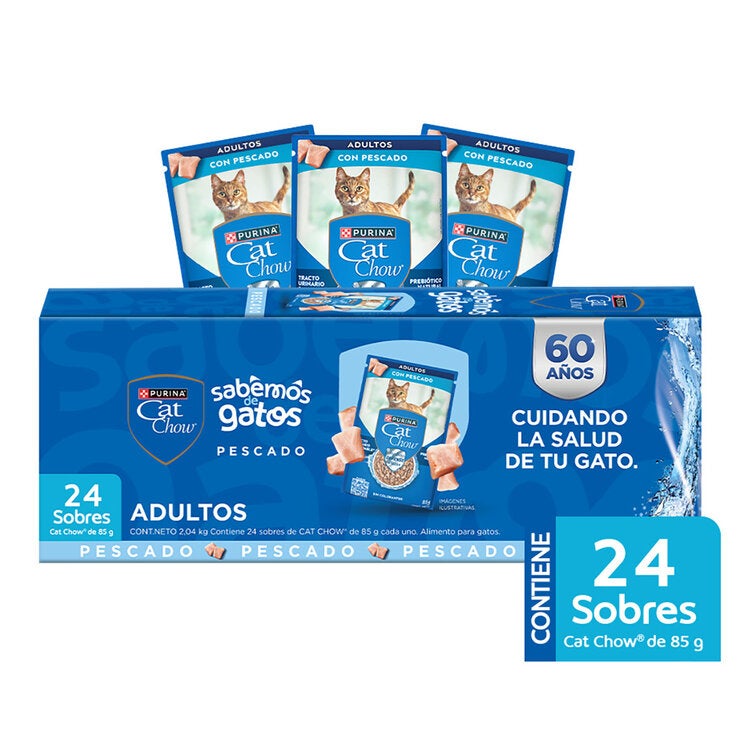 Cat Chow Alimento Húmedo para Gatos Sabor Pescado 24 pzas 85 g Cat Chow Alimento Húmedo para Gatos Sabor Pescado 24 pzas 85 g