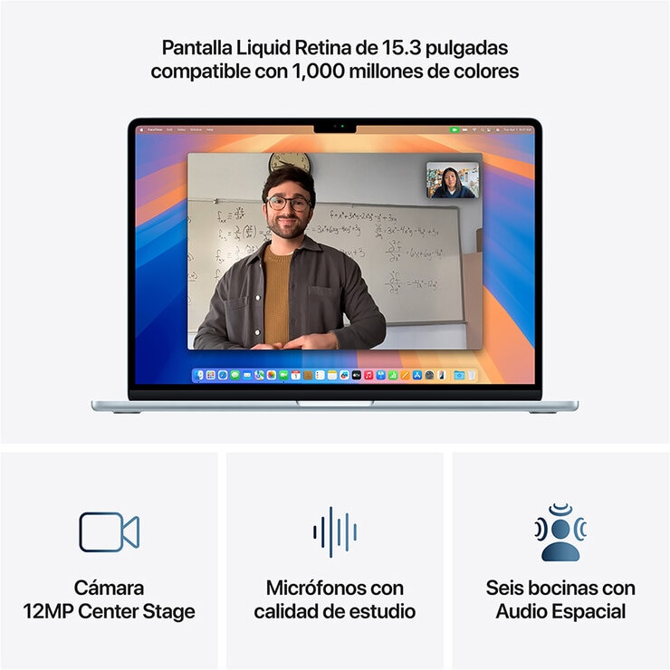Apple MacBook Air 15" Chip M4 256GB Azul Cielo CPU de 10 núcleos GPU de 10 núcleos Memoria unificada de 16GB Apple MacBook Air 15" Chip M4 256GB Azul Cielo CPU de 10 núcleos GPU de 10 núcleos Memoria unificada de 16GB