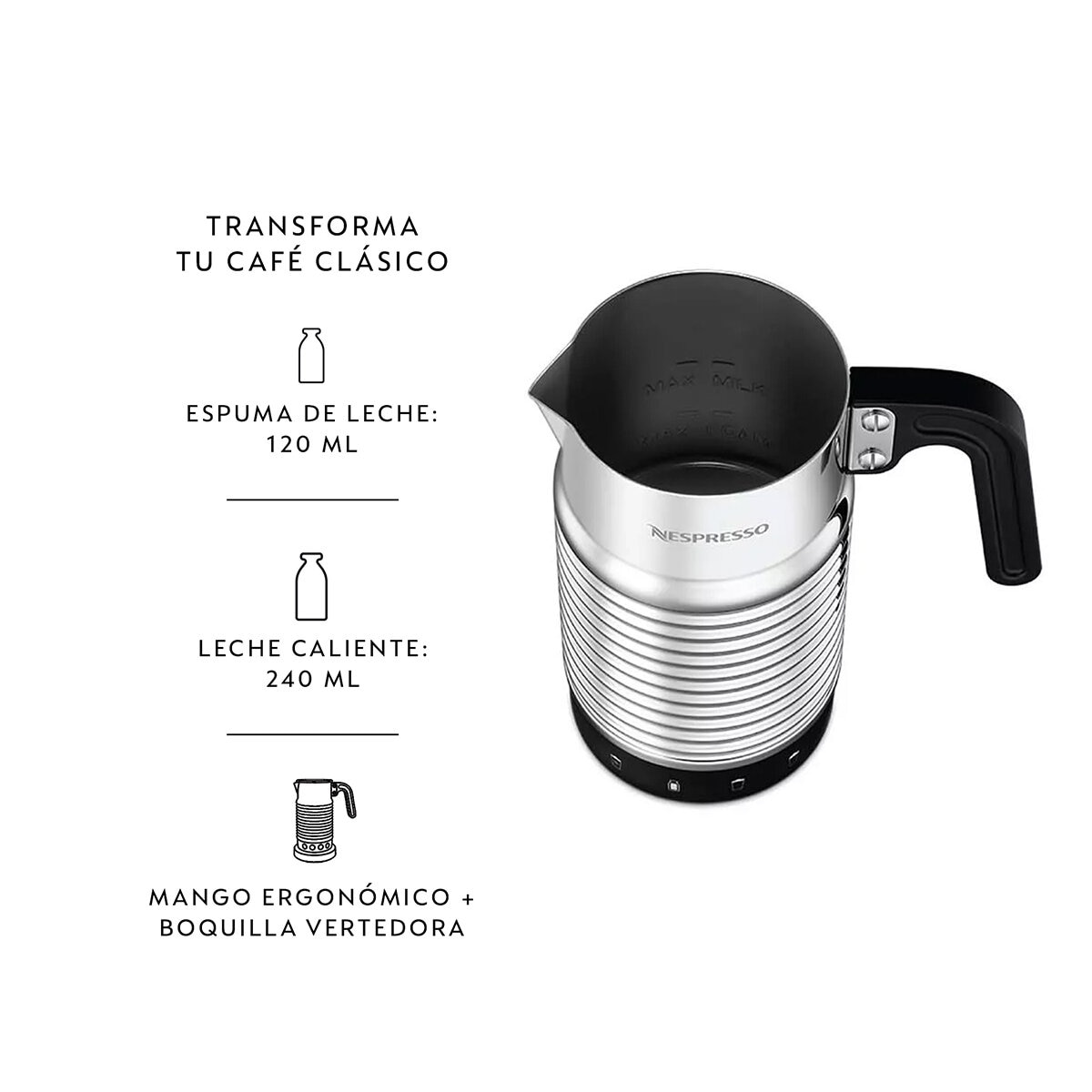 Nespresso, Aeroccino 4 Espumador de Leche Nespresso, Aeroccino 4 Espumador de Leche