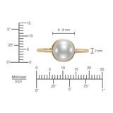 Anillo de Perla Cultivada, Oro Amarillo de 14K Anillo de Perla Cultivada, Oro Amarillo de 14K