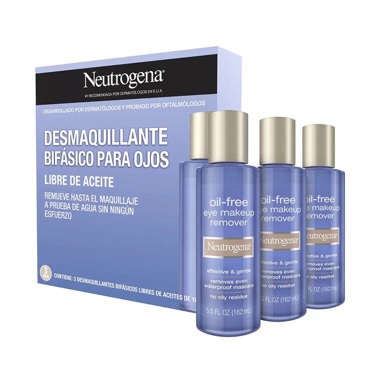 Neutrogena Desmaquillante Bifásico de ojos 3 pzas de 162 ml Neutrogena Desmaquillante Bifásico de ojos 3 pzas de 162 ml