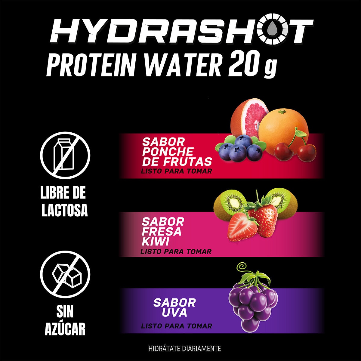 Hydrashot Bebida de Proteína + Electrolitos con 20 g de Proteína 18 / 600 ml Hydrashot Bebida de Proteína + Electrolitos con 20 g de Proteína 18 / 600 ml