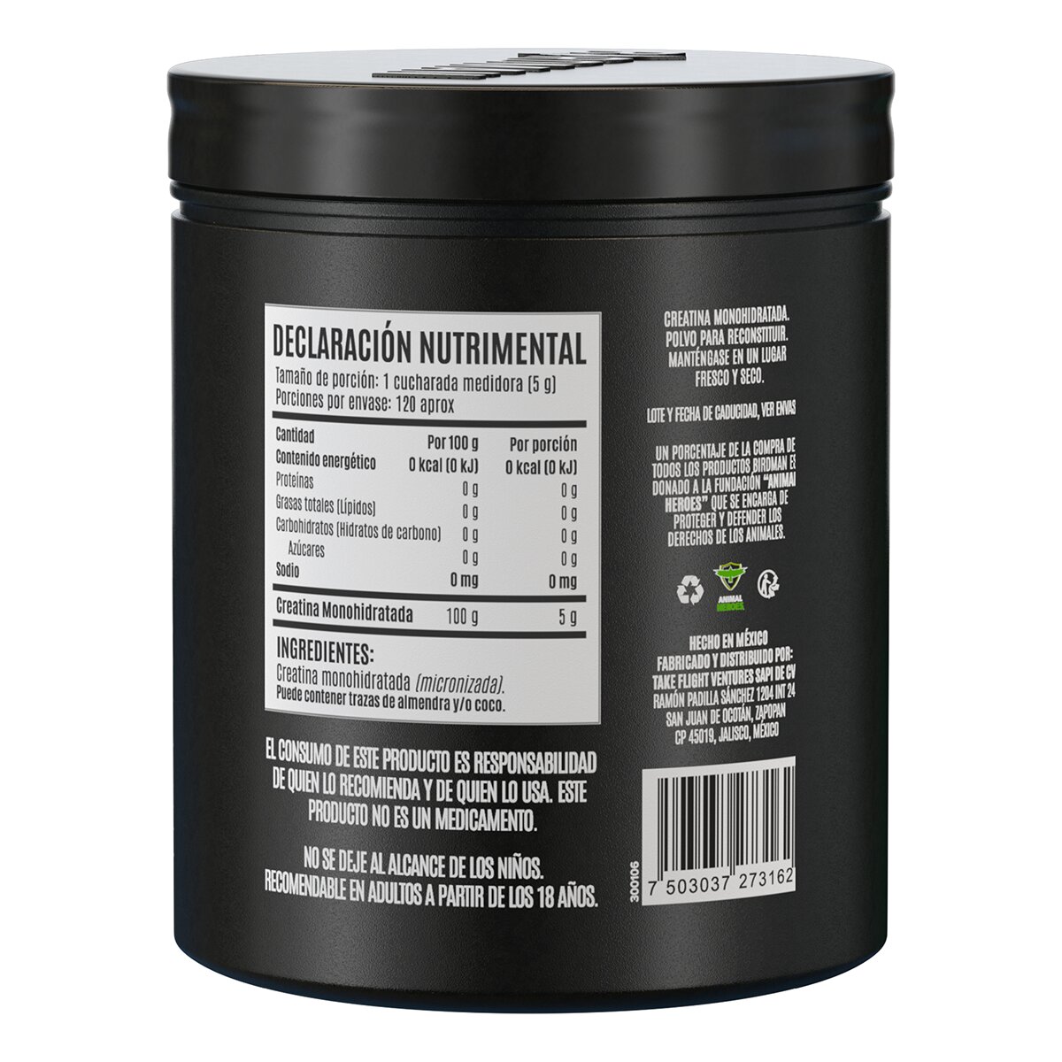 Creatina Monohidratada Birdman 600 g Creatina Monohidratada Birdman 600 g