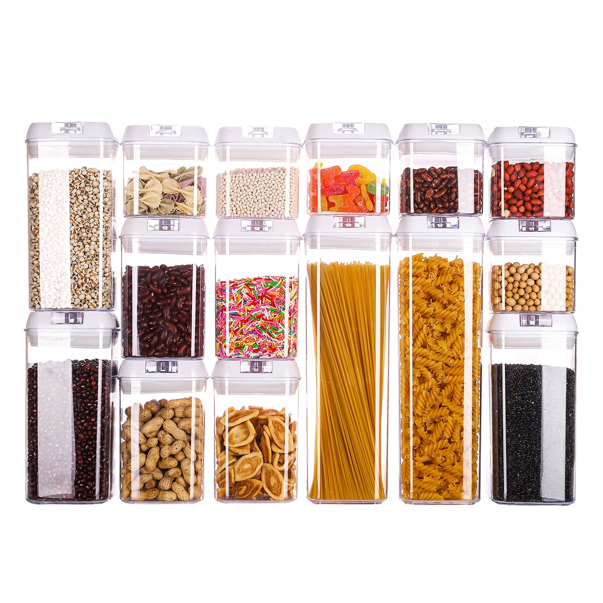 AG Box, Set de 15 Piezas de Contenedores para Alimentos, Color Blanco AG Box, Set de 15 Piezas de Contenedores para Alimentos, Color Blanco