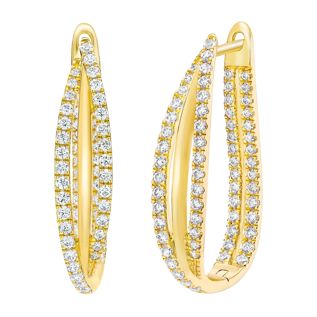 Aretes de Diamantes, 1.00ctw, Oro Amarillo de 14K