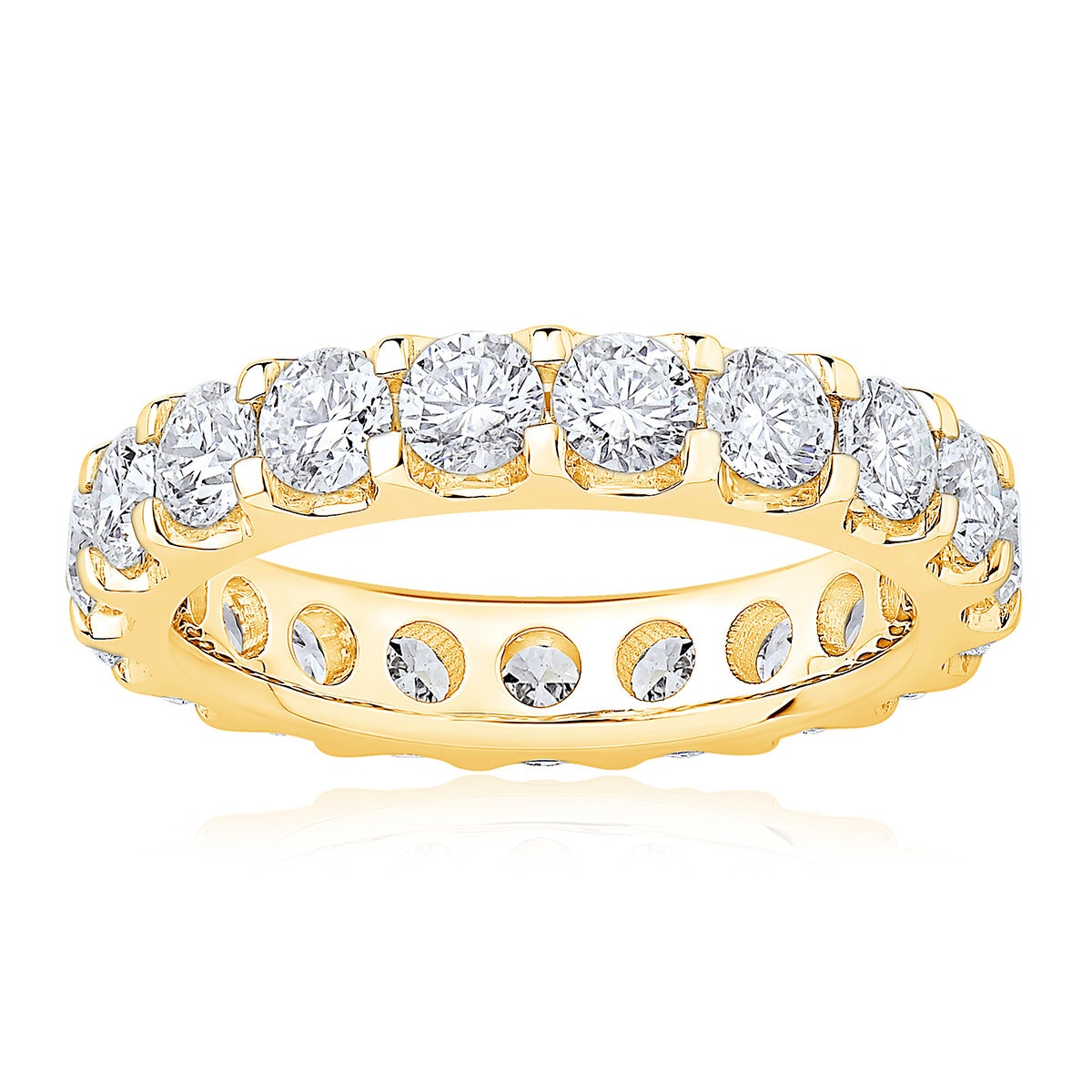 Anillo Eternidad de Diamantes 3.00ctw, Oro Amarillo de 18K