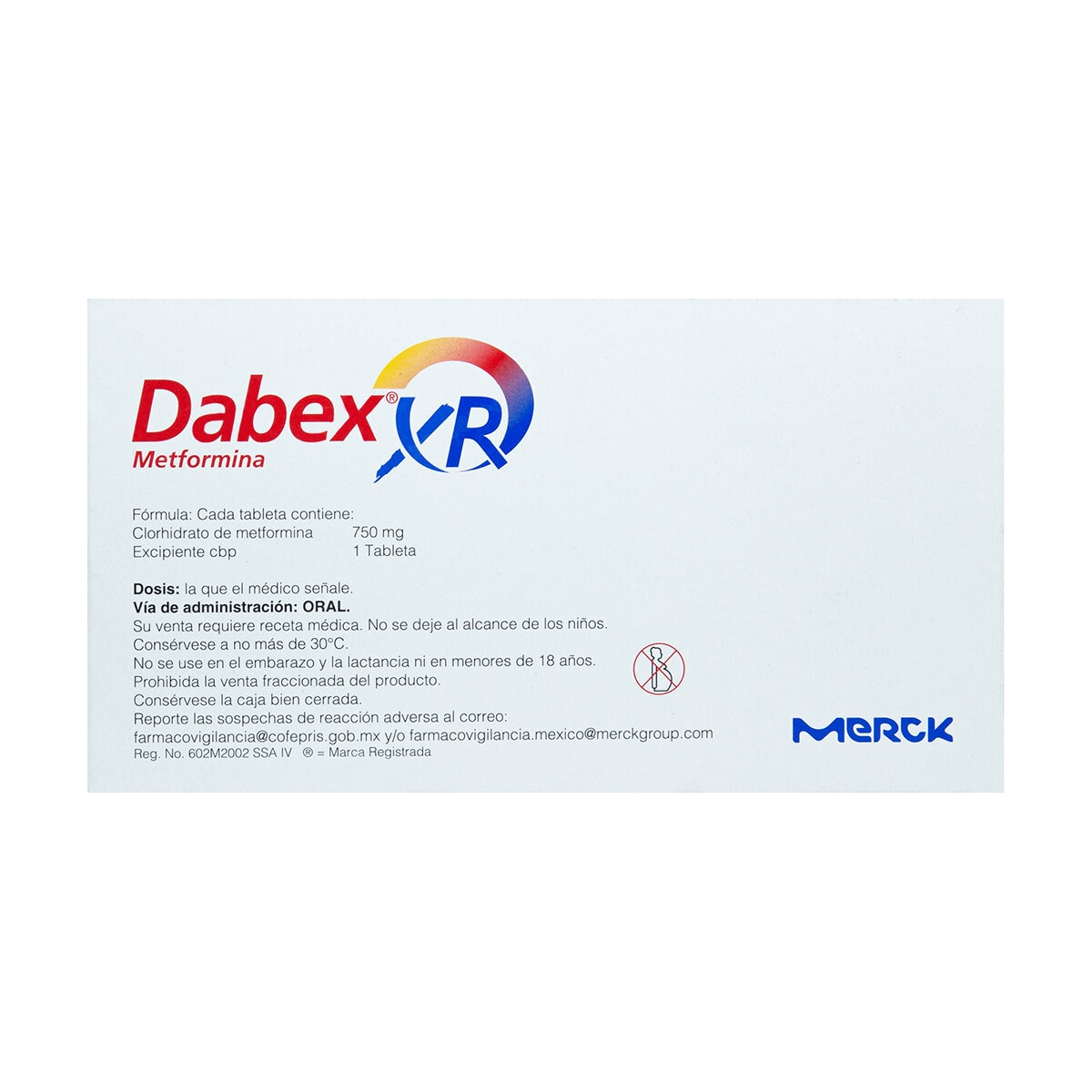 Dabex XR 750 mg 60 Tabletas