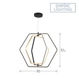 Empire Lighting, Lámpara Colgante Parker LED