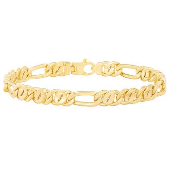 Pulsera, Eslabones Ojo de Pajaro Oro 14K Pulsera, Eslabones Ojo de Pajaro Oro 14K