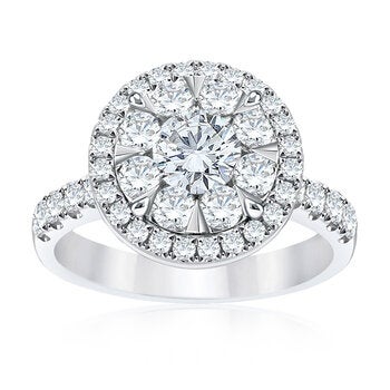 Anillo, Diamantes 1.60ctw, Oro Blanco 14K Anillo, Diamantes 1.60ctw, Oro Blanco 14K