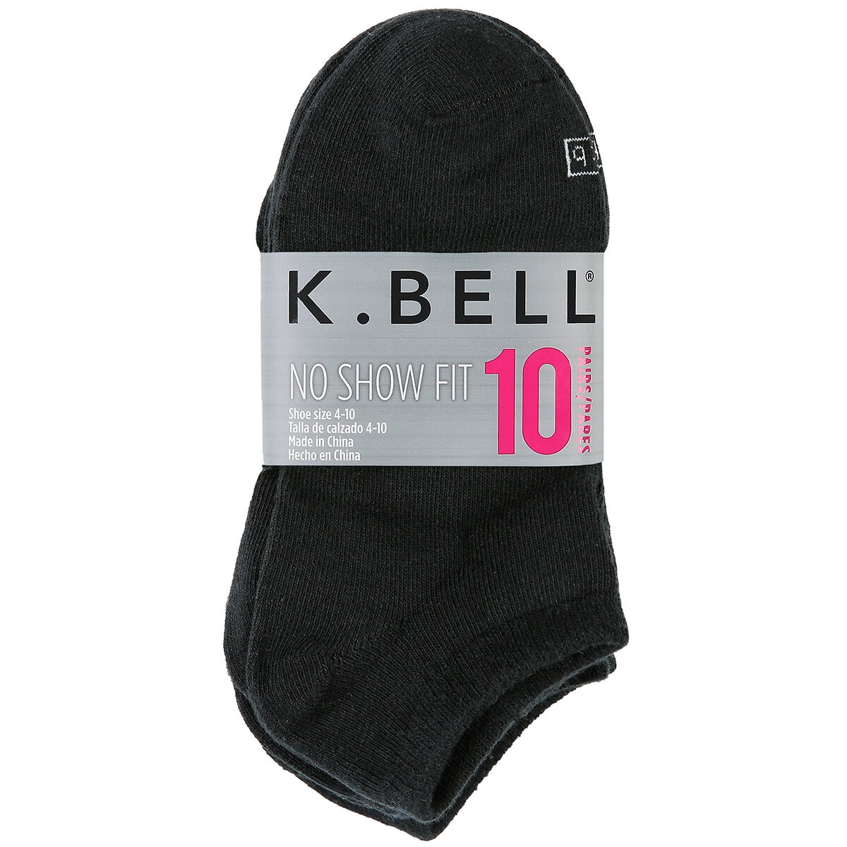 K. Bell Calcetines para Dama 10 piezas Negro