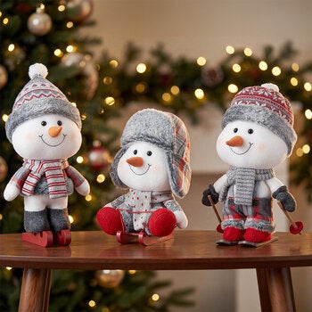 Muñecos de Nieve Decorativos, Juego de 3 Pzas. Muñecos de Nieve Decorativos, Juego de 3 Pzas.