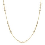 Collar de Estaciones Redondas, Oro Dos Tonos 14K Collar de Estaciones Redondas, Oro Dos Tonos 14K