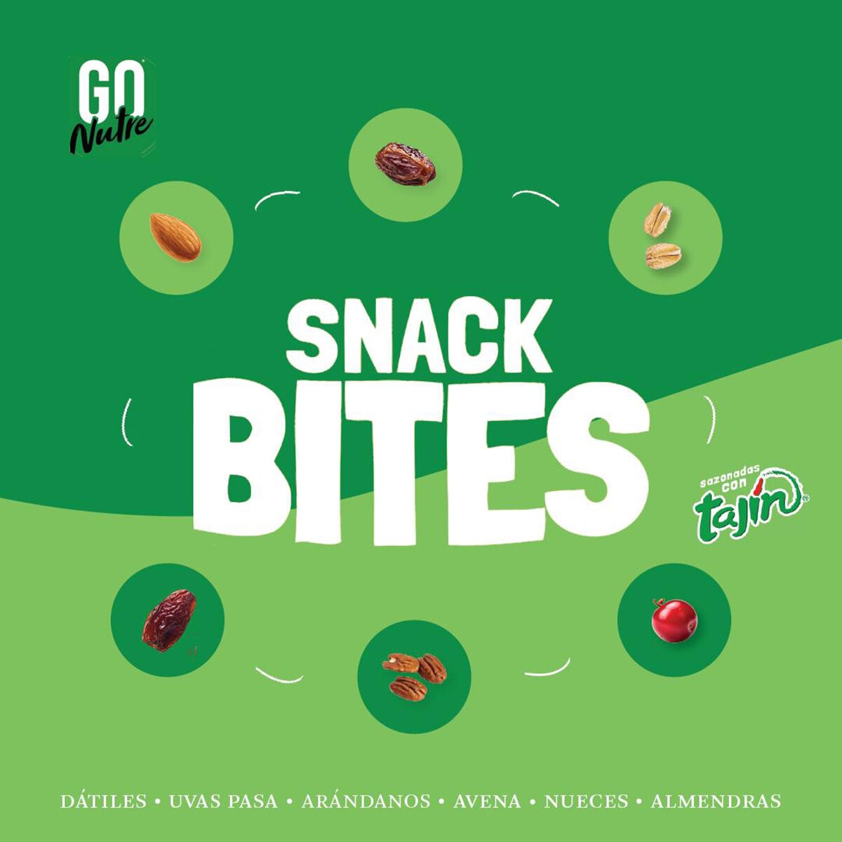 Go Nutre Snack Bites de Frutas y Semillas Sazonadas con Tajín 780 g