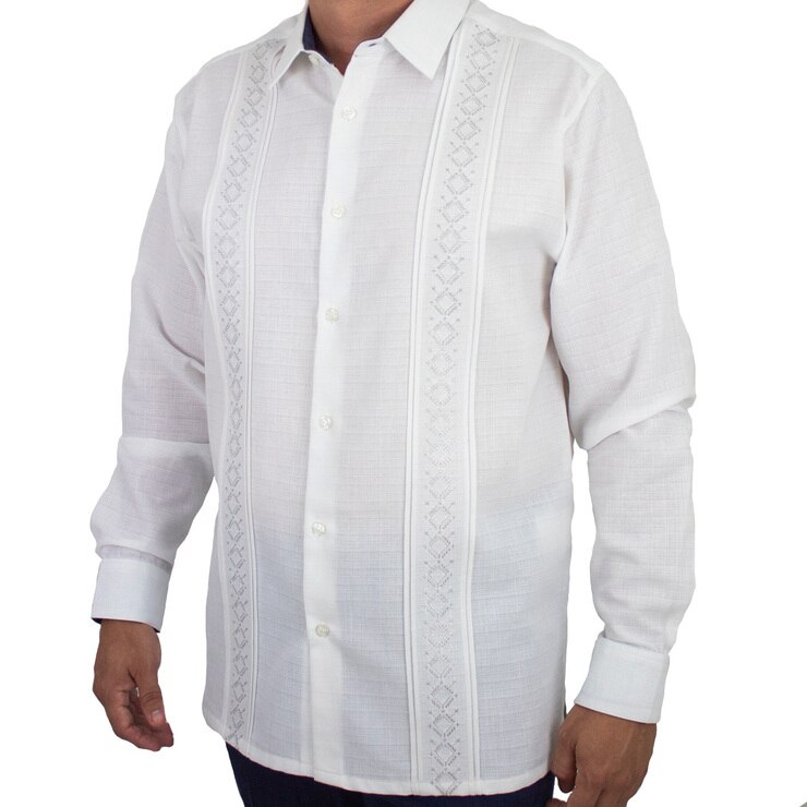 Guayabera Bordada Color Blanca Manga Larga para Caballero, Varias