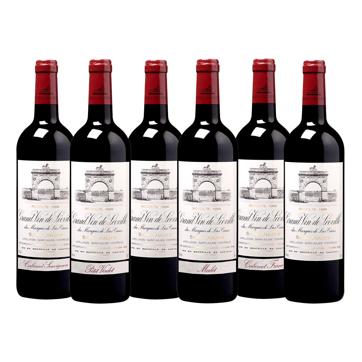 Grand Vin de Leoville du Marquis de Las Cases Caja con 6 Botellas de 750 ml + Copas Grand Vin de Leoville du Marquis de Las Cases Caja con 6 Botellas de 750 ml + Copas