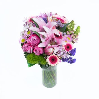 Bouquet mixto de 28 tallos en tonos morados Bouquet mixto de 28 tallos en tonos morados
