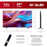 TCL Pantalla 85" 4K QLED Google TV