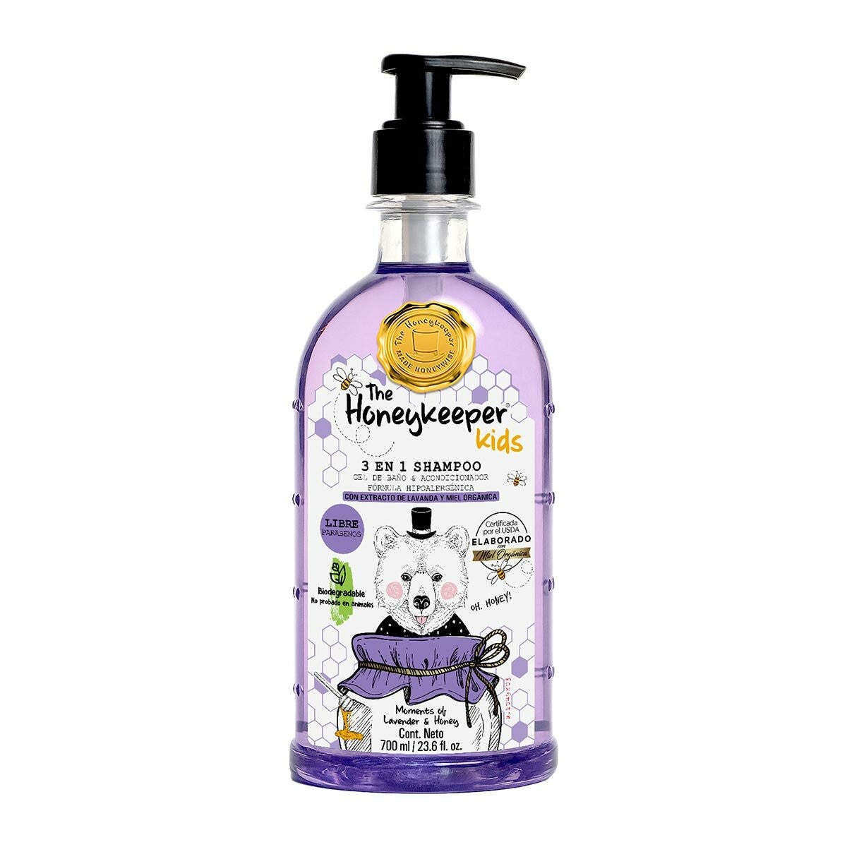 The Honeykeeper Shampoo 3 en 1 con Lavanda 3 pzas de 700 ml The Honeykeeper Shampoo 3 en 1 con Lavanda 3 pzas de 700 ml