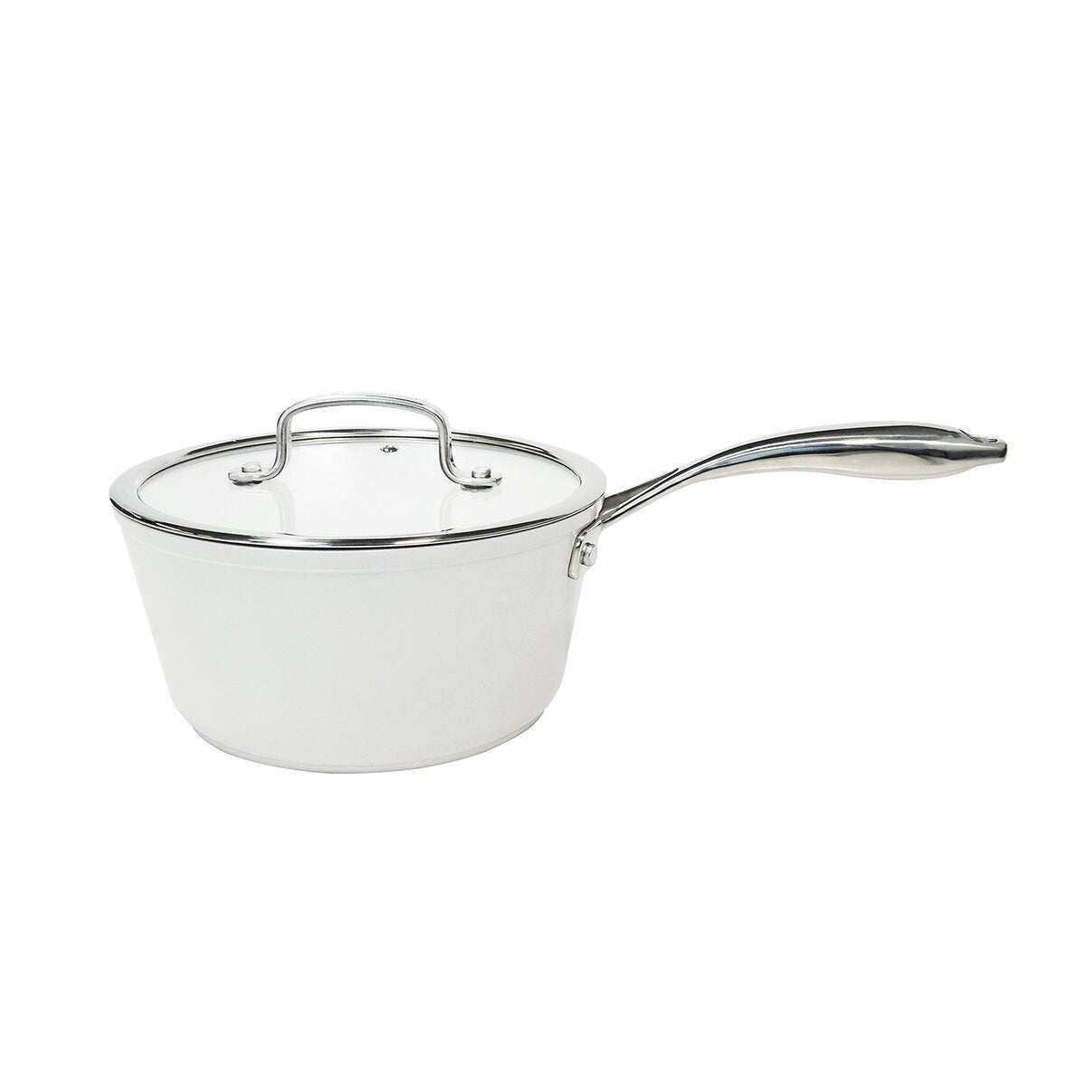 Westinghouse, Olla 16 cm de Cerámica Blanca, Acero Inoxidable Westinghouse, Olla 16 cm de Cerámica Blanca, Acero Inoxidable