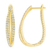 Aretes de Diamantes, 1.00ctw, Oro Amarillo de 14K